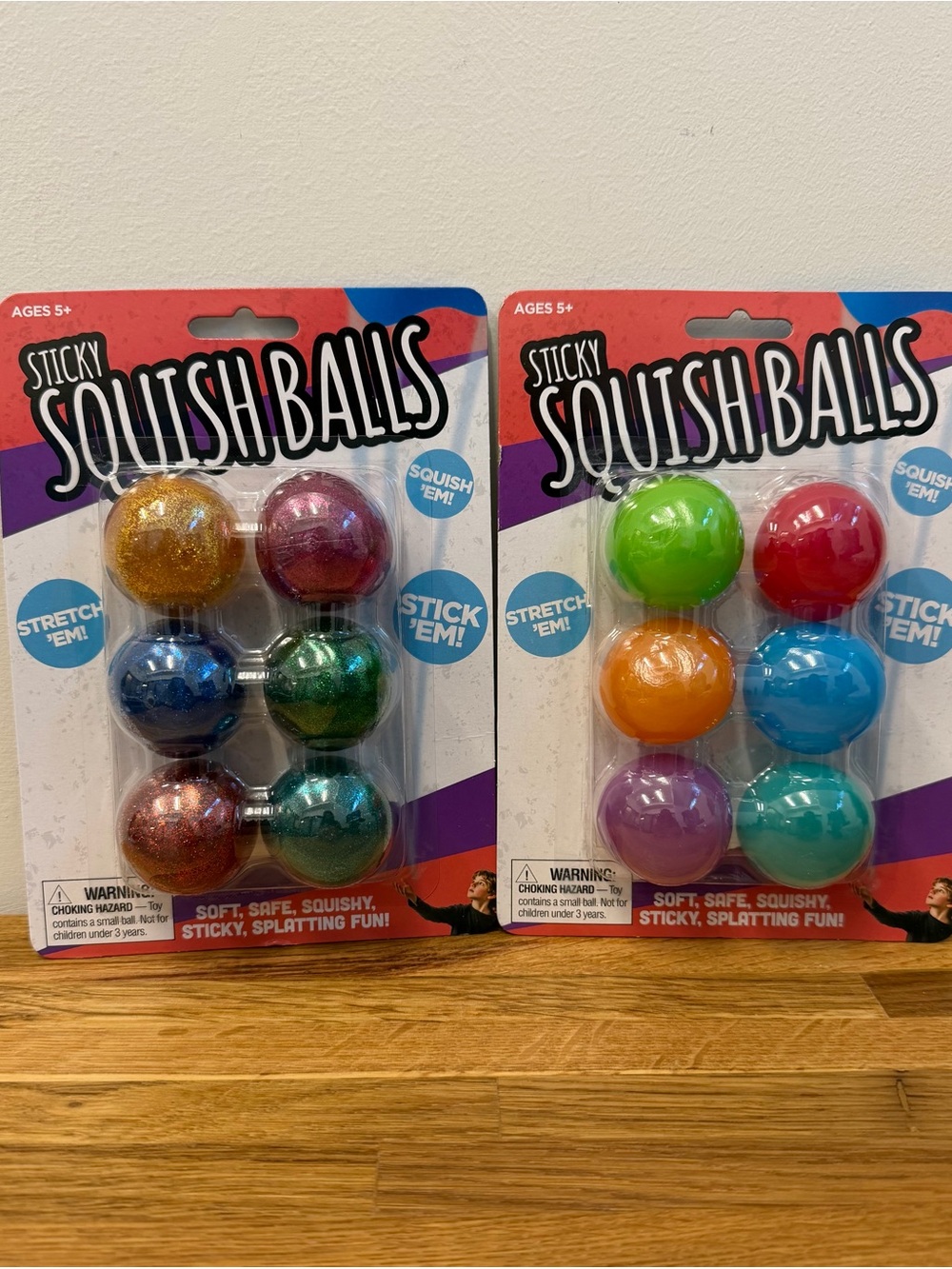 Sticky Squish Balls Glitter/Solid Squishy Squeeezy Stress Balls Sensory Fidget